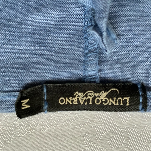 NAVY BLUE LONG 100% LINEN TUNIC / DRESS. Sz M. BOHO/LAGENLOOK. MADE IN ITALY - Picture 8 of 15